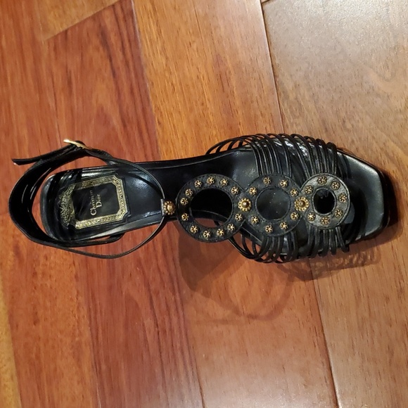 Stunning Christian Dior Black Strappy Sandals